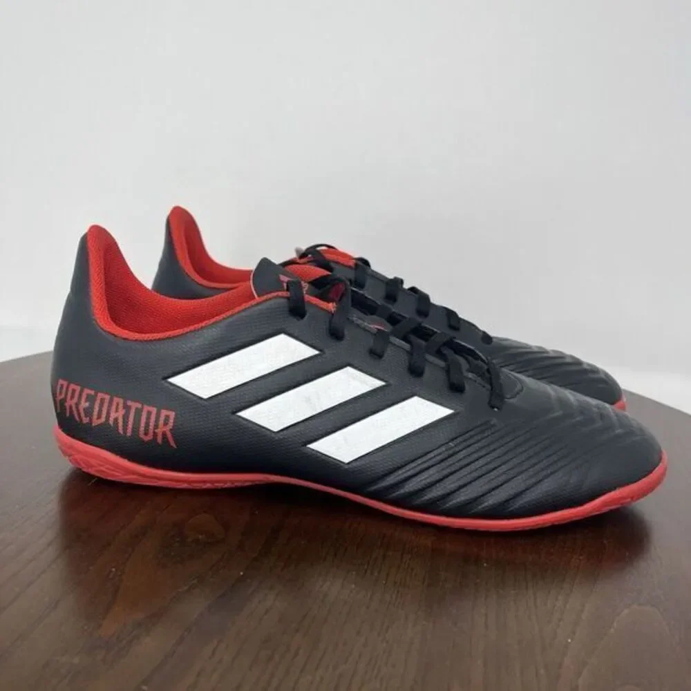 Adidas Predator Shoes Men's 12 Black Red Soccer Football Athletic Sneaker DB2136